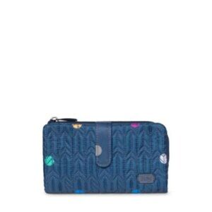 Lug Tram RFID Wallet - Unisex Navy Multi Dots Secure Organizer, RFID Protection